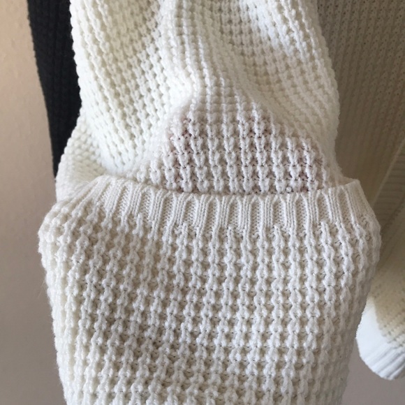 BDG Slouchy Knit Black & White Cardigan - Picture 3 of 4